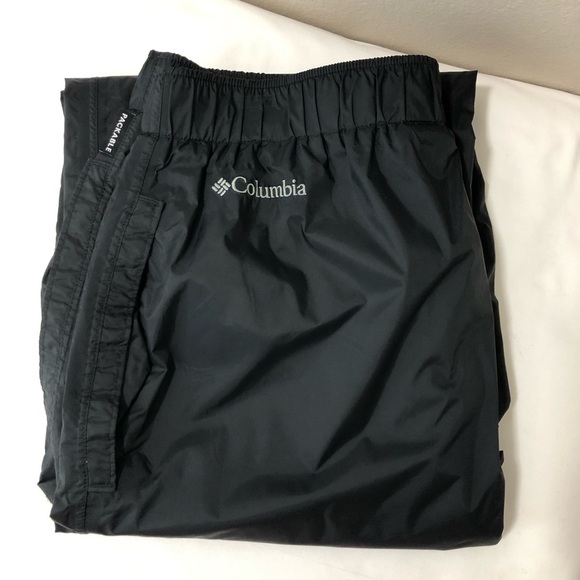 Columbia Omni-Tech Waterproof Breathable Packable Mens Black Lined Sweatpants L - Picture 16 of 16